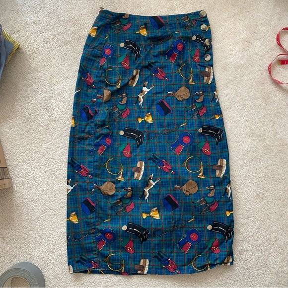 VINTAGE MIDI SKIRT WITH SLIT - Picture 1 of 8
